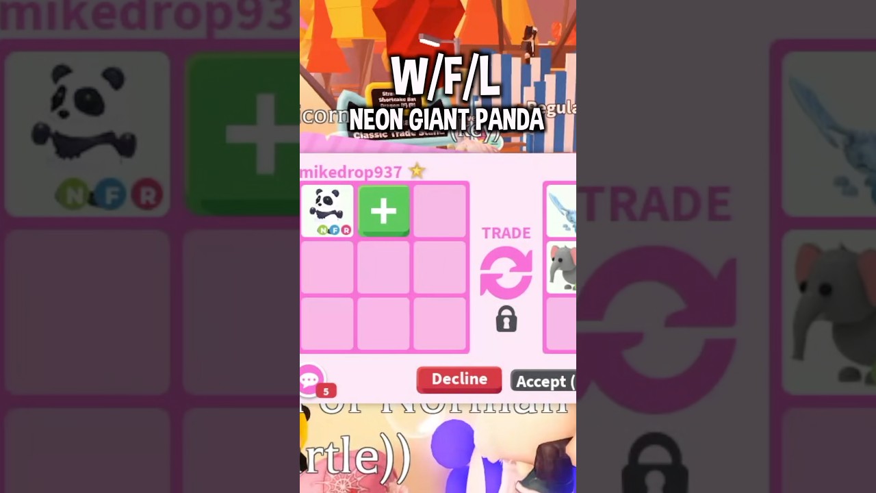 W/F/L Neon Giant Panda Pet Trades 🐼