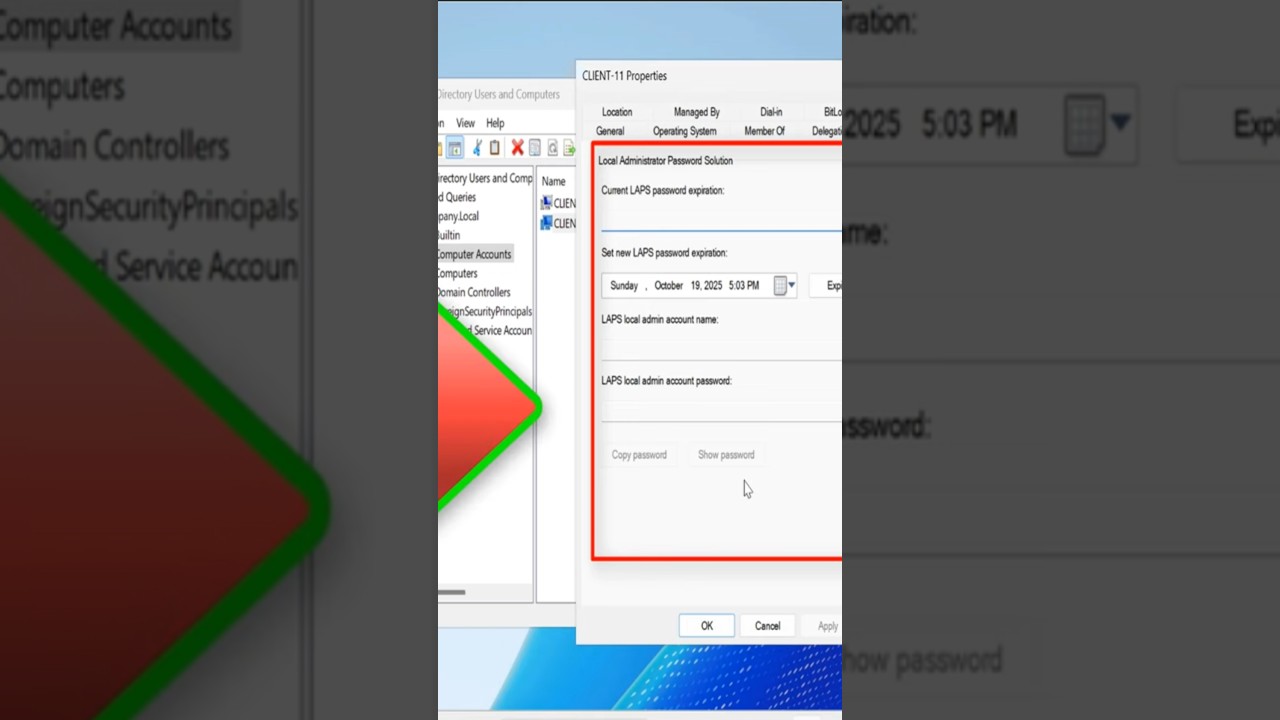 Implementing LAPS GPO to Change Local Administrator Passwords on Client Computers in Windows Server 2025