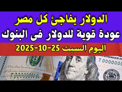 الدولار فى مصر / سعر الدولار فى البنوك والسوق السوداء اليوم السبت 25-10-2025 في مصر