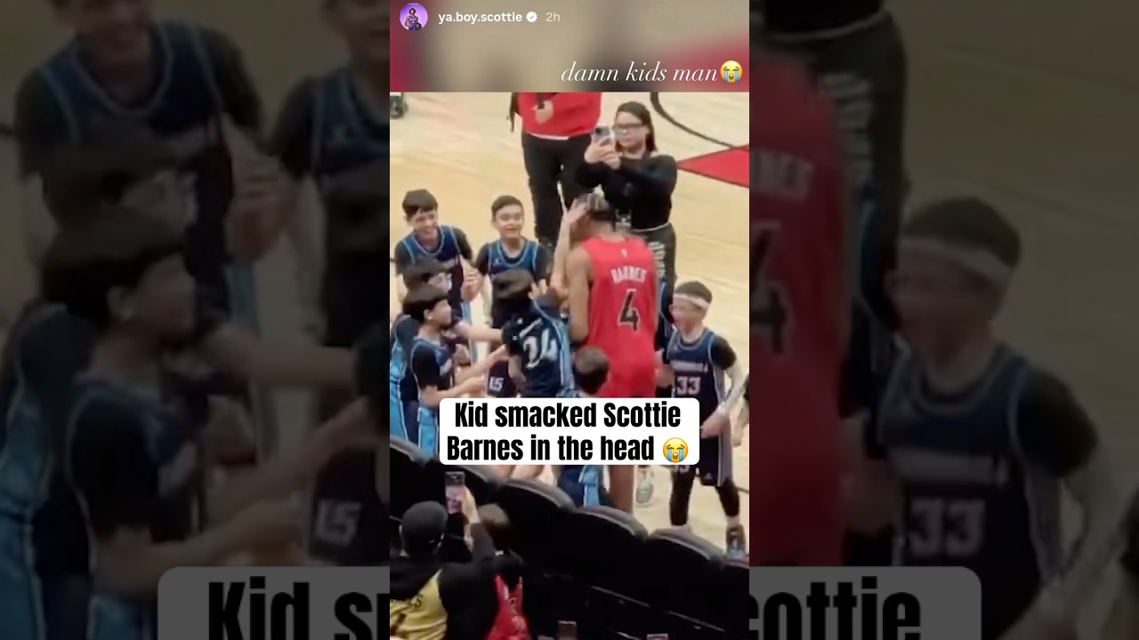Kid Smacks Scottie Barnes at Raptors Fan Day π