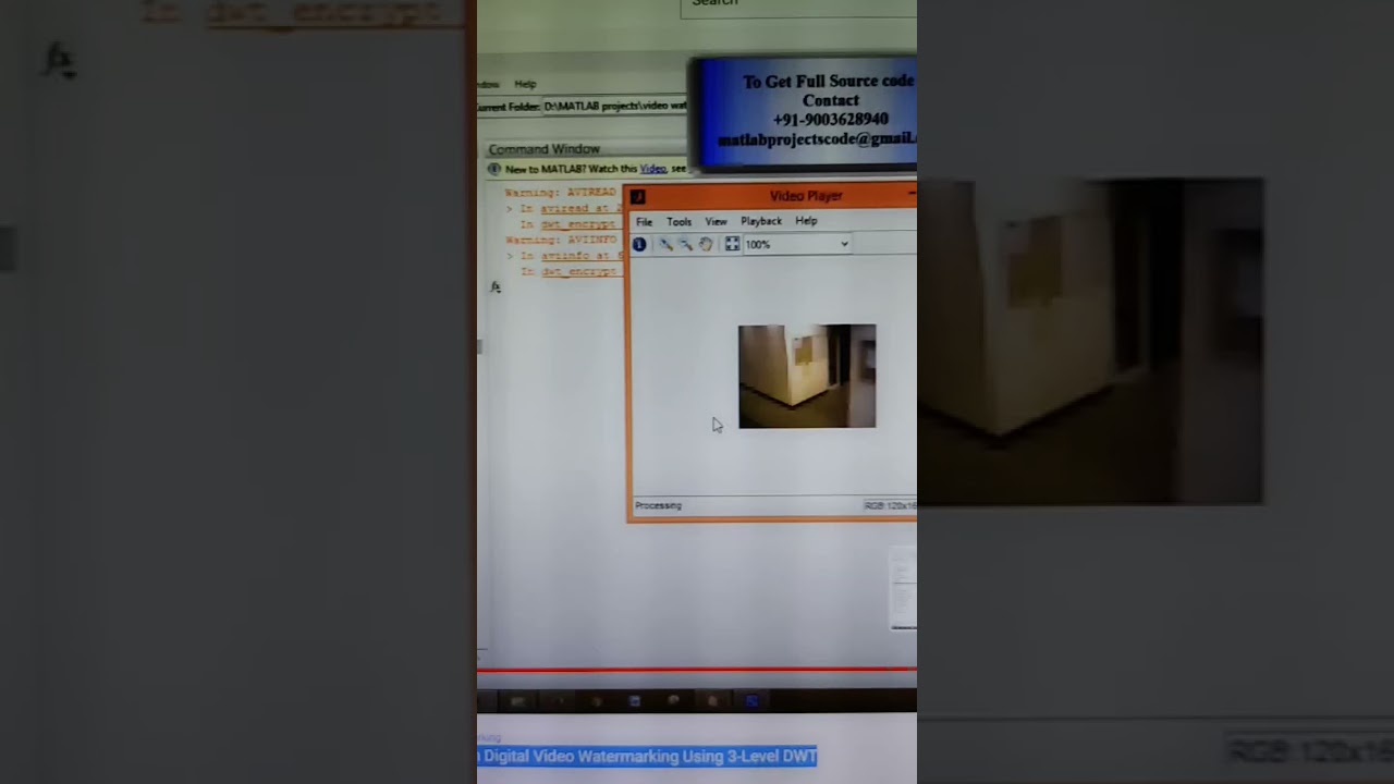 Authenticating Using Secret Key in Digital Video Watermarking Using 3-Level DWT- MATLAB PROJECTS