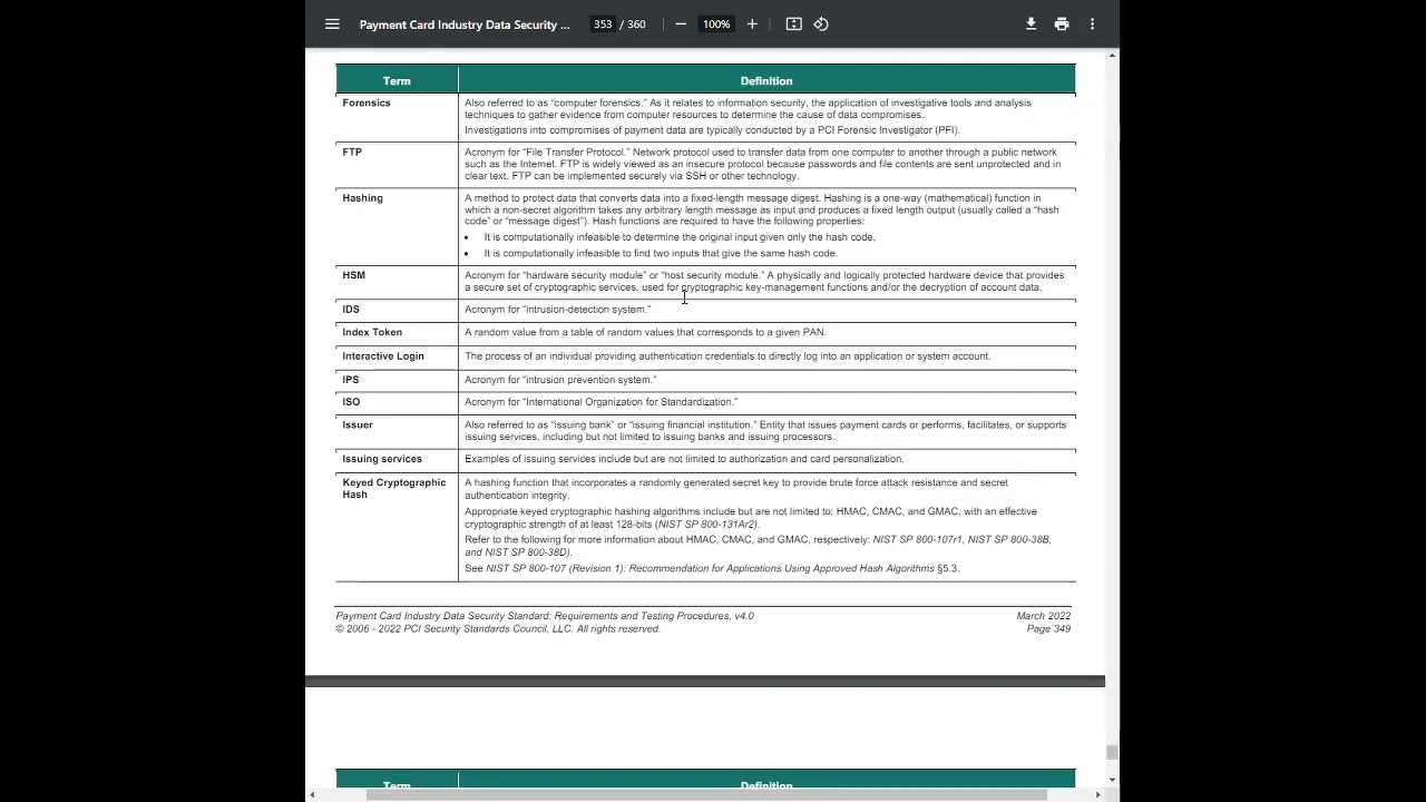 Lesson 42 - PCI DSS Glossary of Terms Part 2