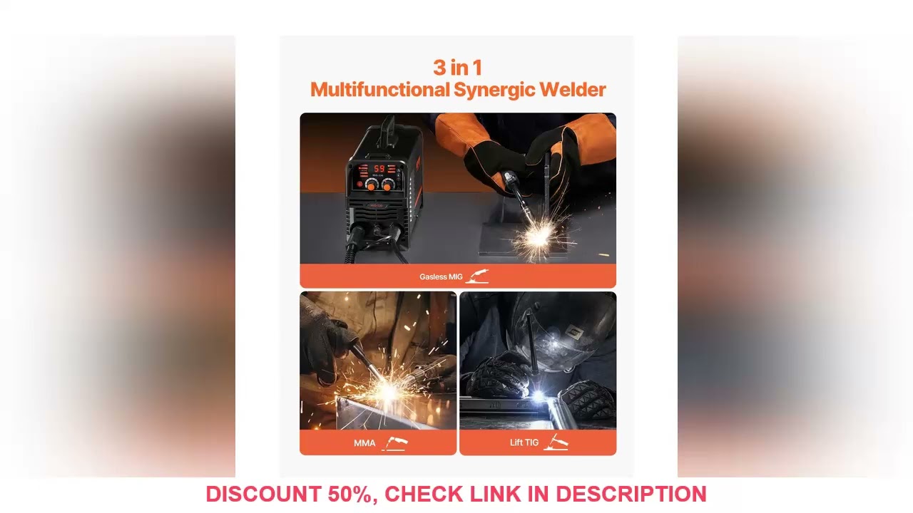 SucceBuy 130Amp 3-in-1 MIG Welder with IGBT Tech