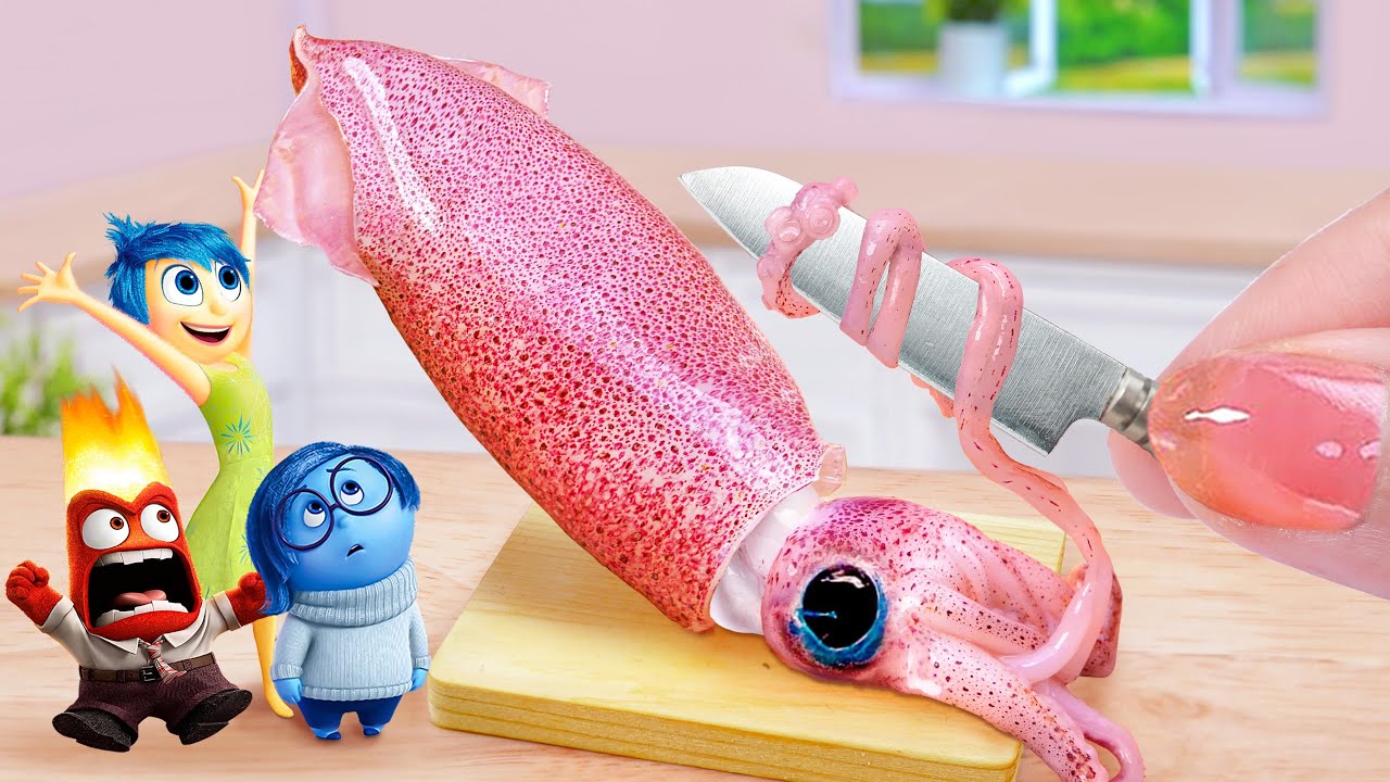 Tina's Mini Squid Spaghetti with Emotions 😂🦑