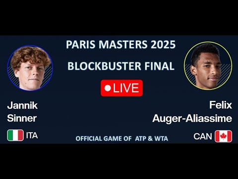 đŽLive: Jannik Sinner Vs Felix Auger Aliassime - Paris Masters 2025 - Final - Official game of ATP