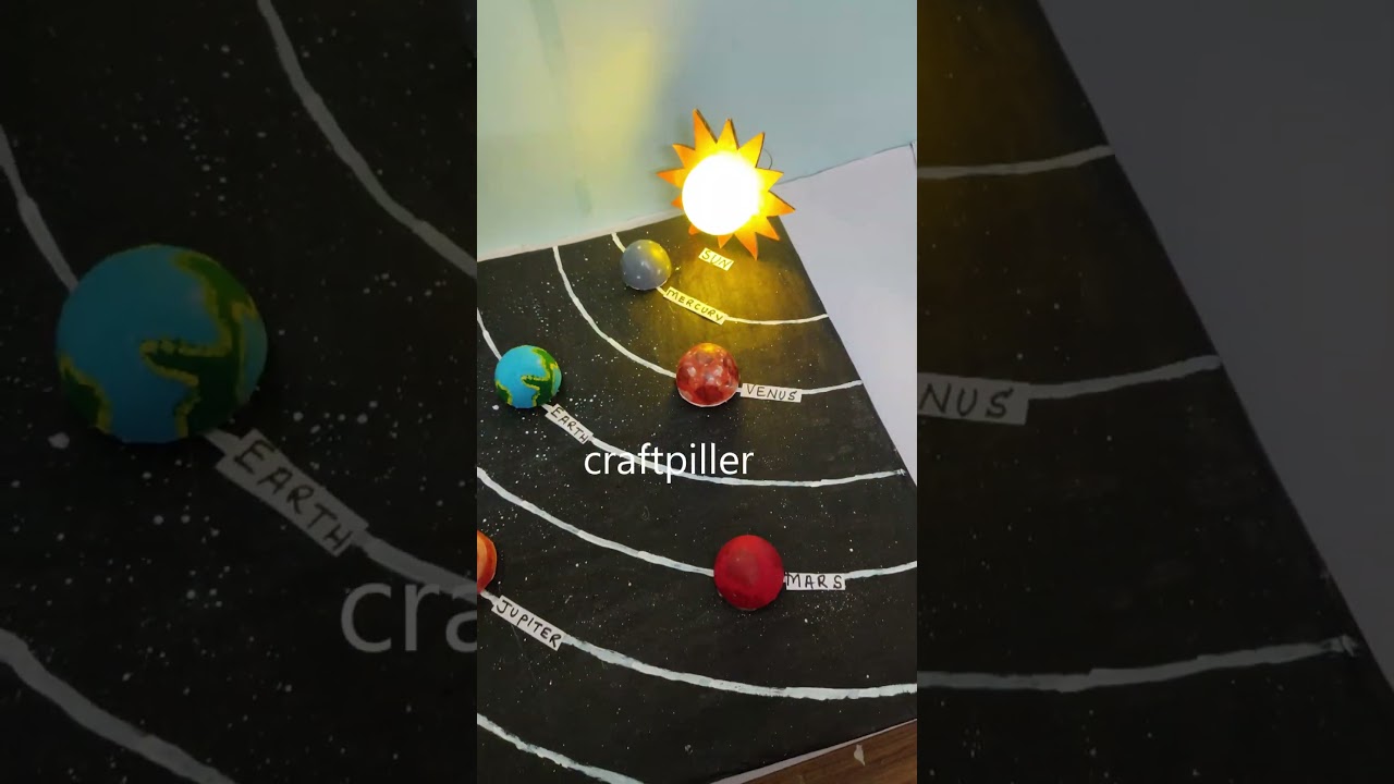 Solar System Working Model with LED Lights - #Shorts | CraftPiller