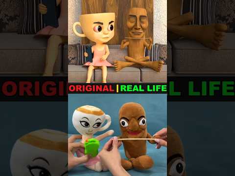 Ballerina Cappuccina x Tung tung tung Sahur  | REAL LIFE vs ORIGINAL  #italianbrainrot