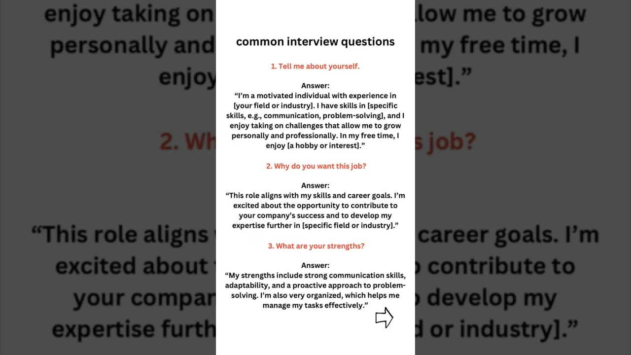 Top Interview Questions & Answers for Job Prep 📝