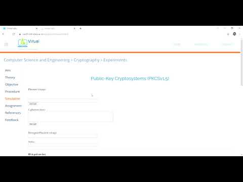 iitb virtual Lab |Cryptography lab |Public Key Cryptosystem |(PKCSv1.5)