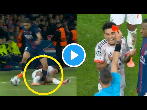 Achraf Hakimi Injury vs Bayern Munich | Luis Díaz Red Card After Tackle on Hakimi PSG vs Bayern