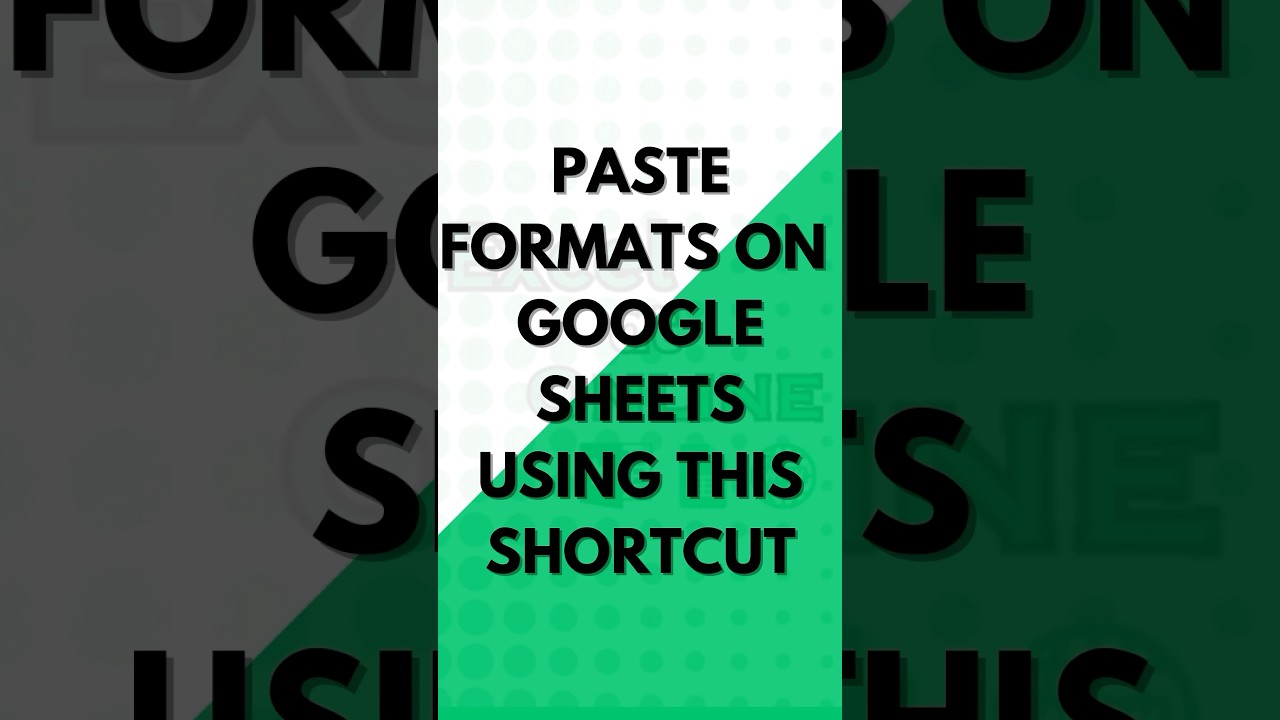 How to copy and paste formats in #googlesheets using this shortcut