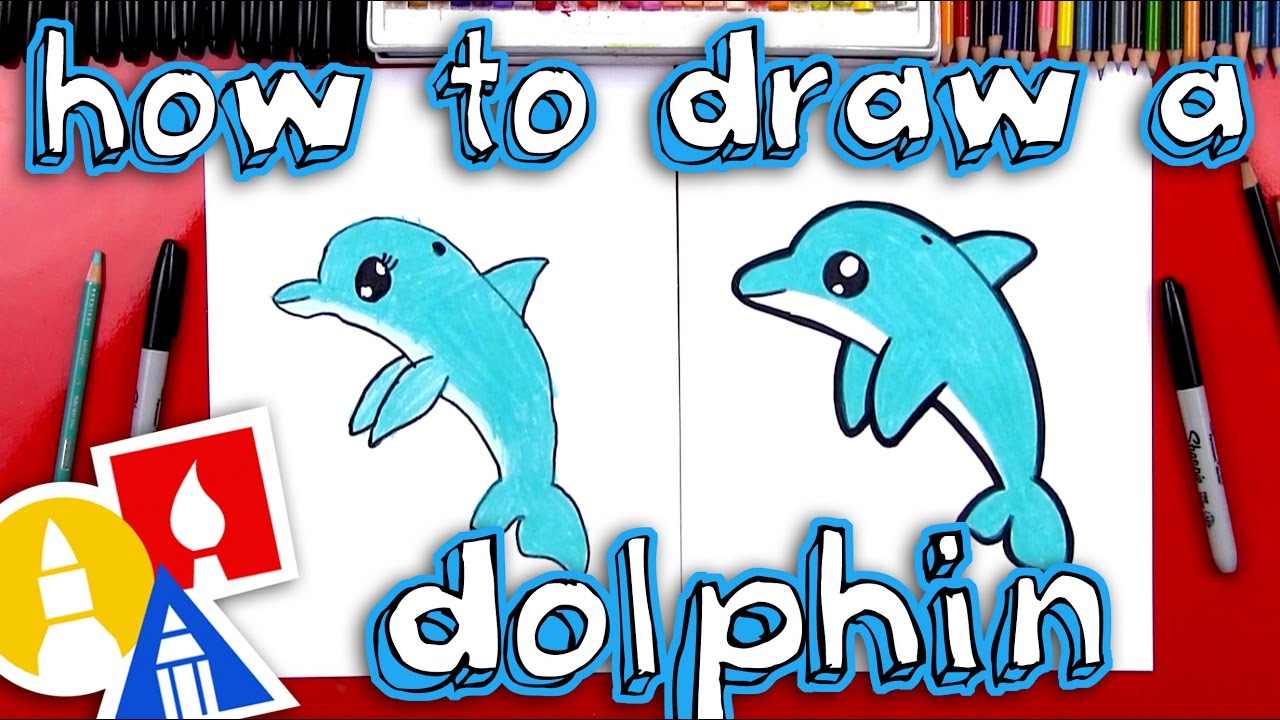How to Draw a Cute Cartoon Dolphin 🐬