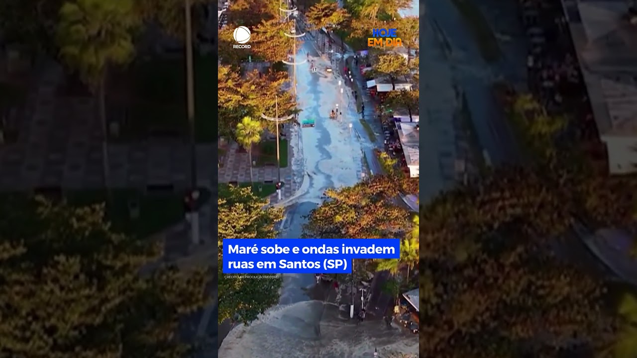 Maré Alta e Ondas Invadem Ruas em Santos (SP) 🌊