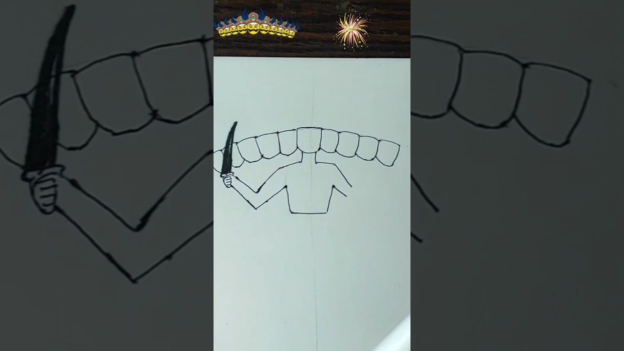 Easy Ravan Drawing for Dussehra 🎨