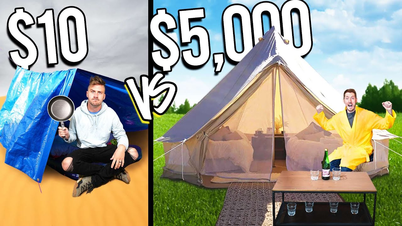 $10 vs $5,000 Homemade Shelters! 🛠️ Overnight Survival