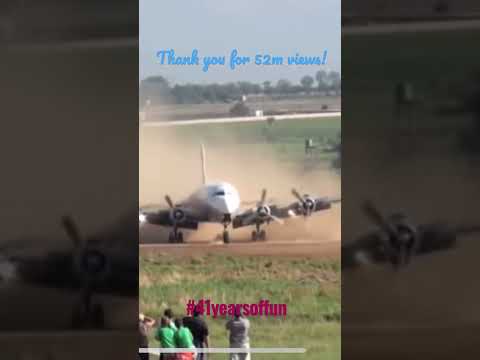 Thank you for 52m views! Dc-6 plane landing! #41yearsoffun