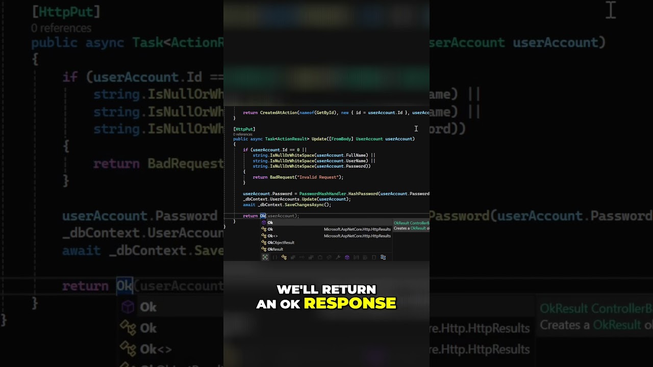 User Account with Hashed Password - ASP.Net Core Web API #dotnet #dotnetcore
