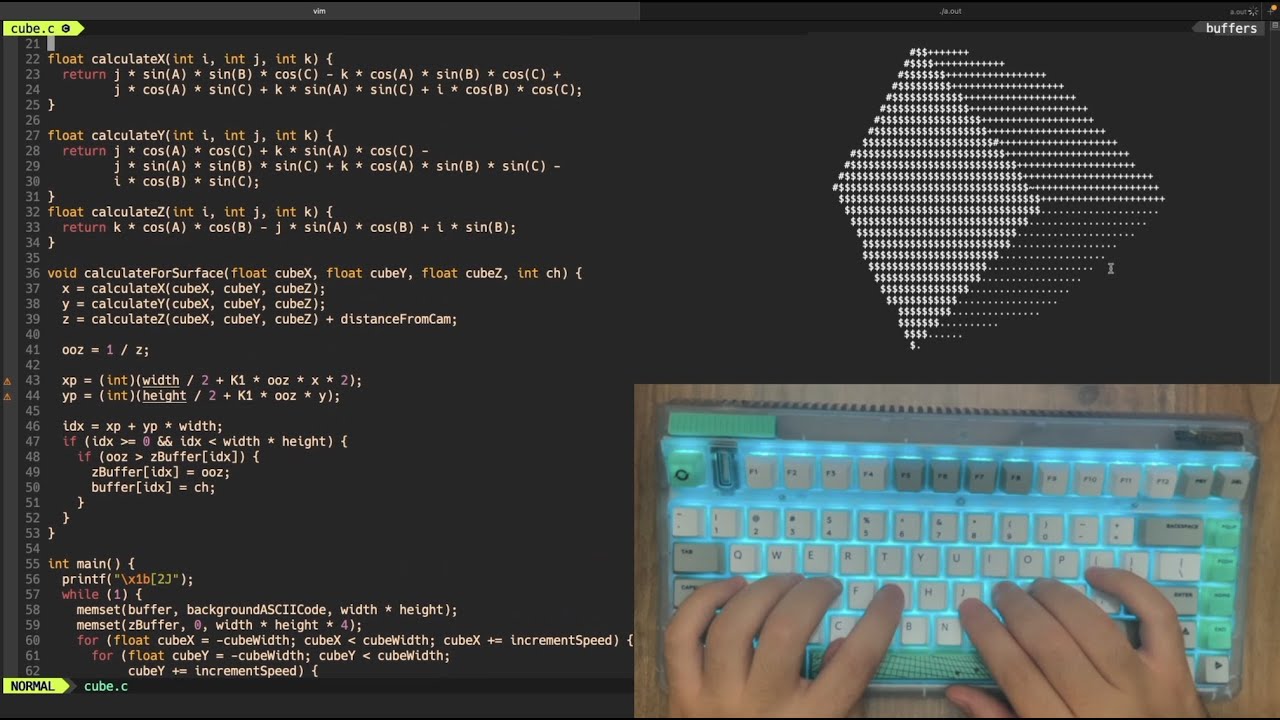 ASMR Spinning ASCII Cube - No Talking π§