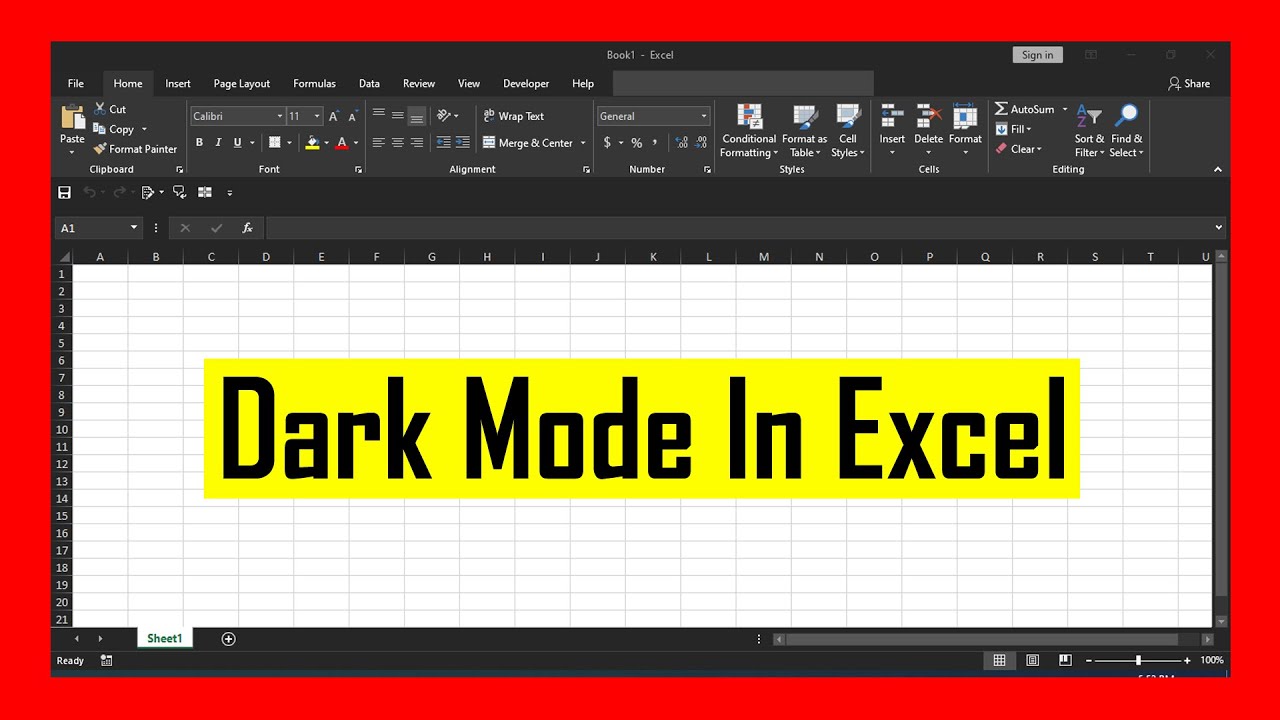How to Enable Dark Mode Or Change Office Theme in Microsoft Excel