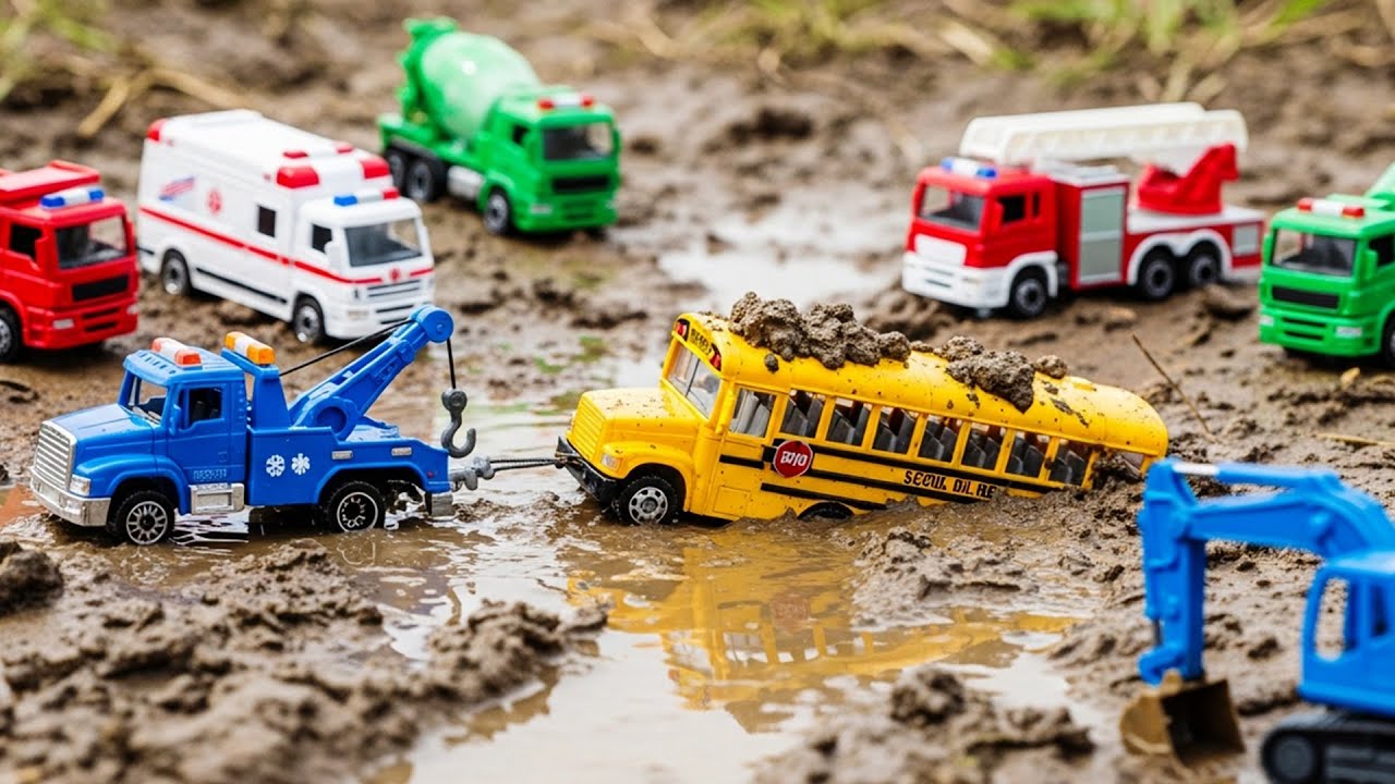 Epic Rescue! Tow Truck Saves Stuck Vehicles 🚗 | Kids Nursery Rhymes & Songs