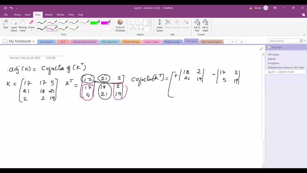 Hill Cipher 3x3 Key Explanation π