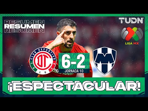 Resumen y goles - Toluca 6-2 Monterrey | Liga MX - Jornada 10 Apertura 2025 | TUDN