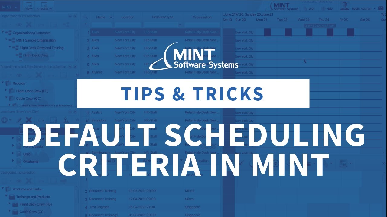 Set Default Scheduling Criteria in MINT 🗓️