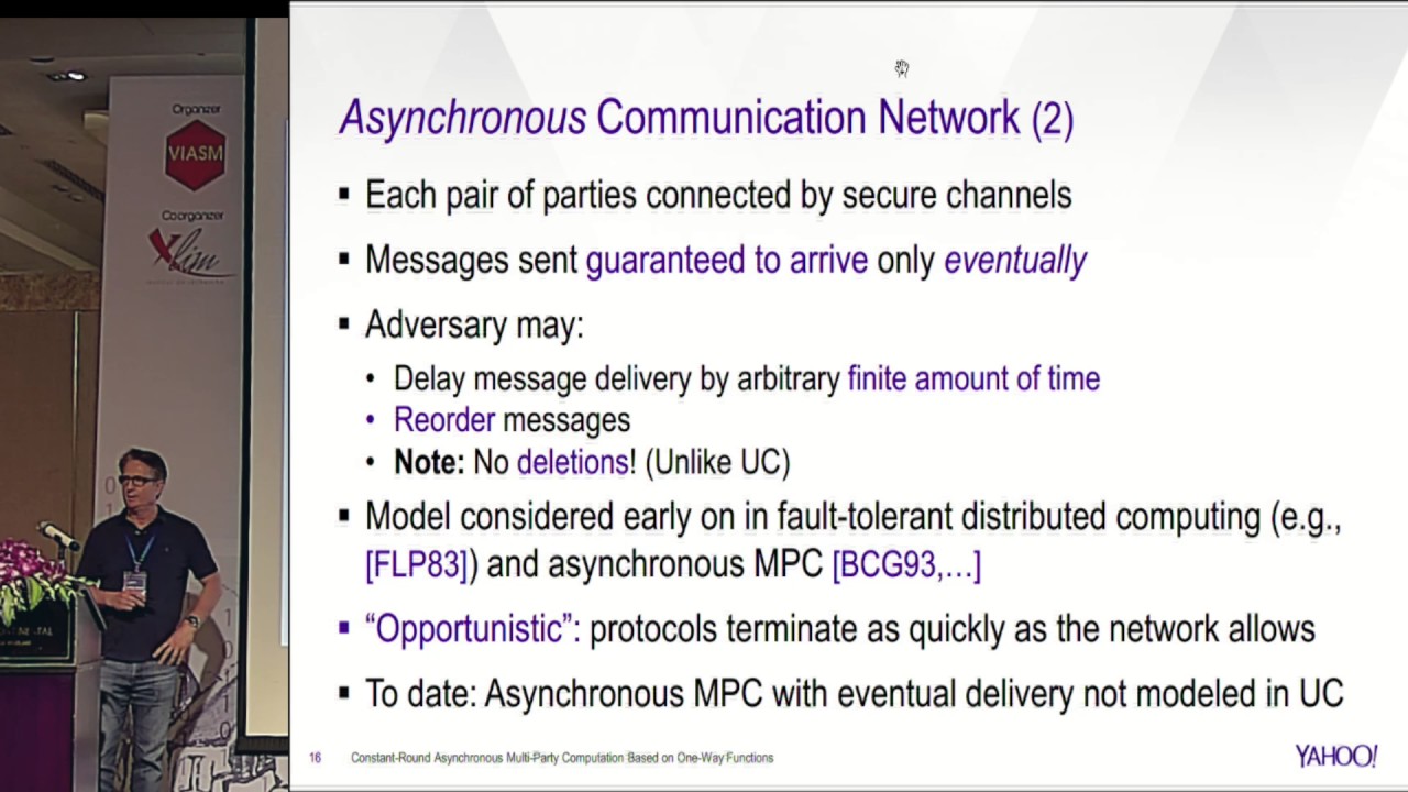 Constant Round Asynchronous Multi Party Computation Based on One Way Functions