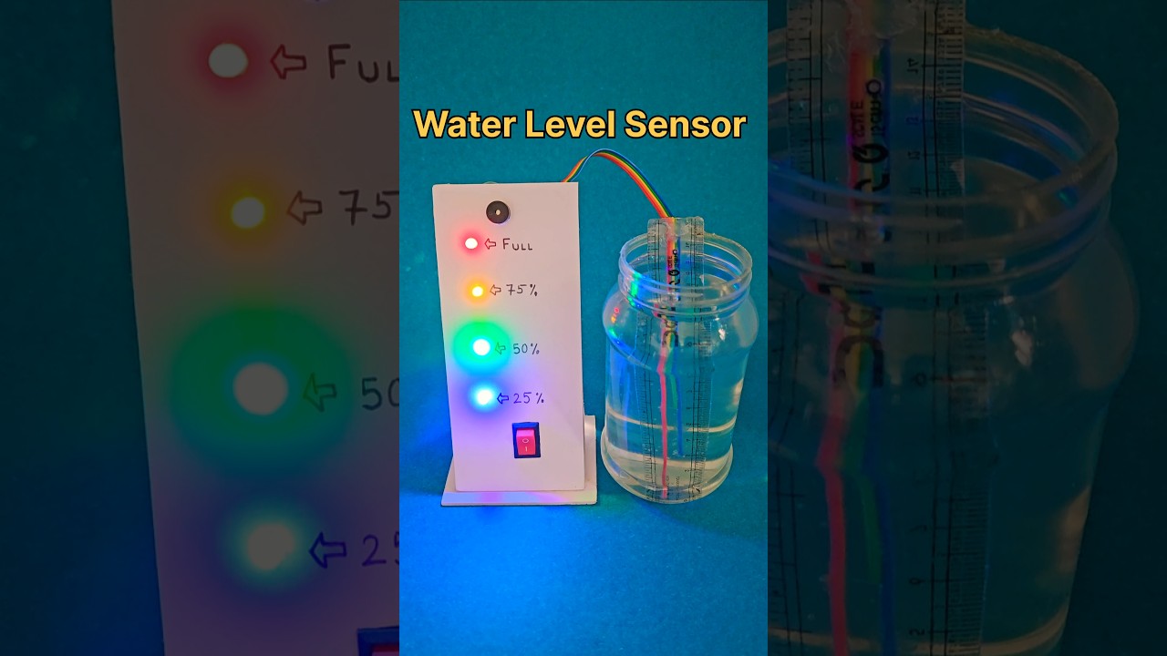 Water Level Sensor 💧❤️💧DIY Water Level Alarm System #waterlevelindicator #shorts #ytshorts
