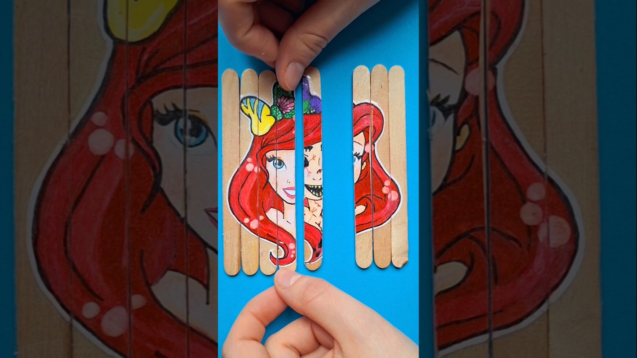 Scary Ariel & Beautiful Ariel Crafts #short #puzzle #creative