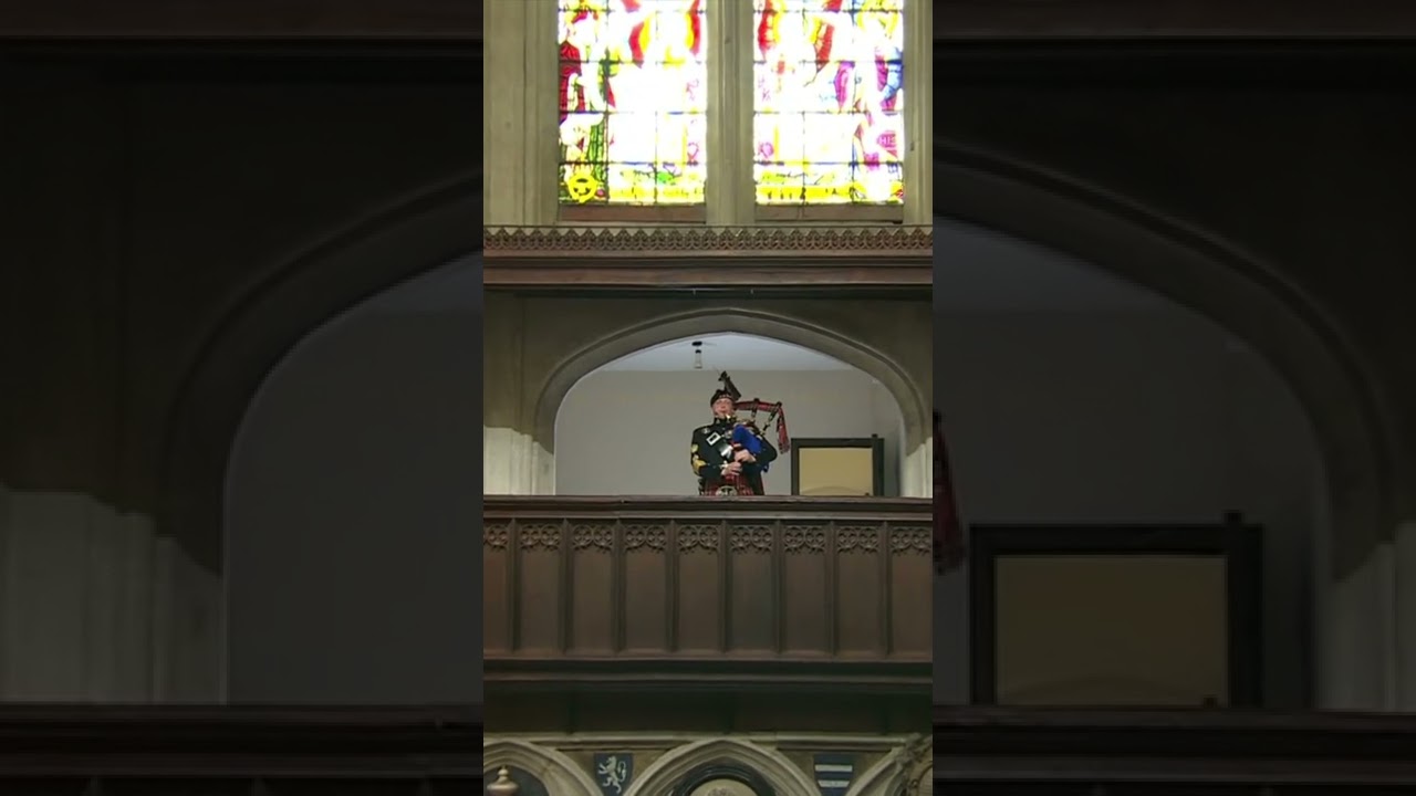 Queen Elizabeth II's Personal Bagpiper Performs at Funeral 🎶
