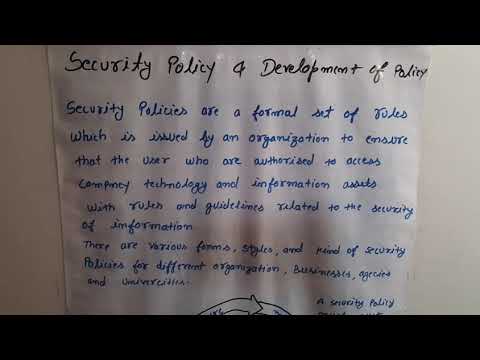 Security policy, development of policies, cyber security lecture series