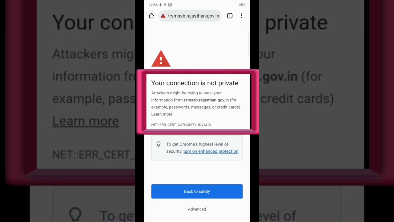 How to Fix 'Your Connection Is Not Private' Error in Google Chrome