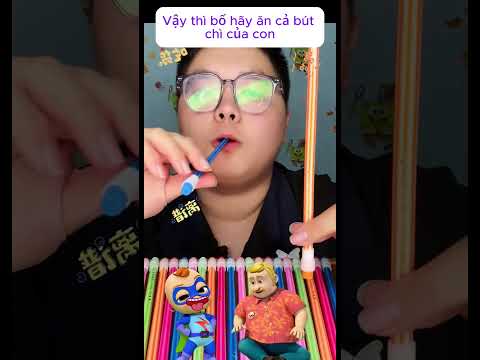 Bố ăn đồ dùng học tập của con, con sẽ không cần làm bài tập nữa #SieuQuayHoatHinh2 #HaiHuoc #Shorts
