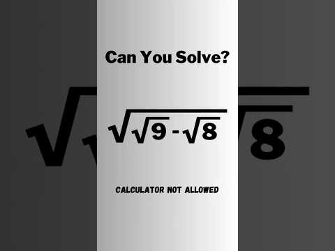 A Nice Squarer Root Simplification Maths Problem. #shorts #maths #radical #squareroot #olympiad #yt