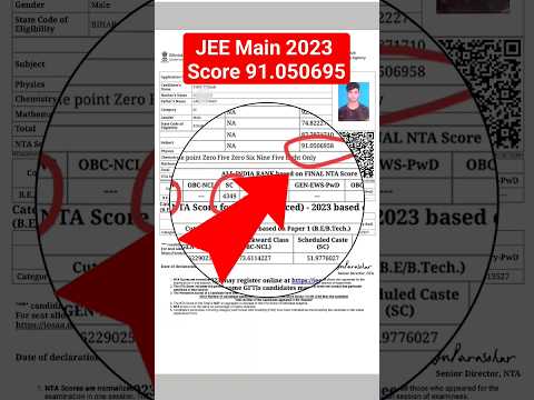 JEE Main Score Card 91 percentile for jee | JEE 2024 #jeescore #jeemain