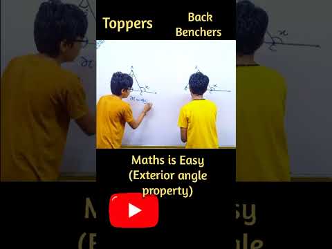 Topper Vs Back bencher | Exterior Angle Property #shorts #youtubeshorts #ashortaday #viralmaths #fun