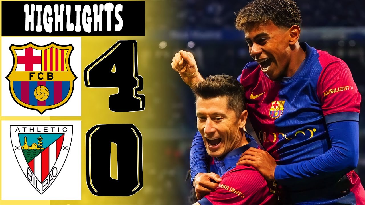 Barcelona vs Athletic Bilbao 4-0 Highlights ⚽