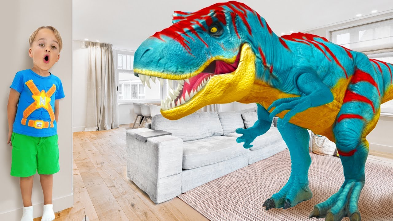 Kids Turn Toys into Real Dinosaurs - Funny Stories for Kids