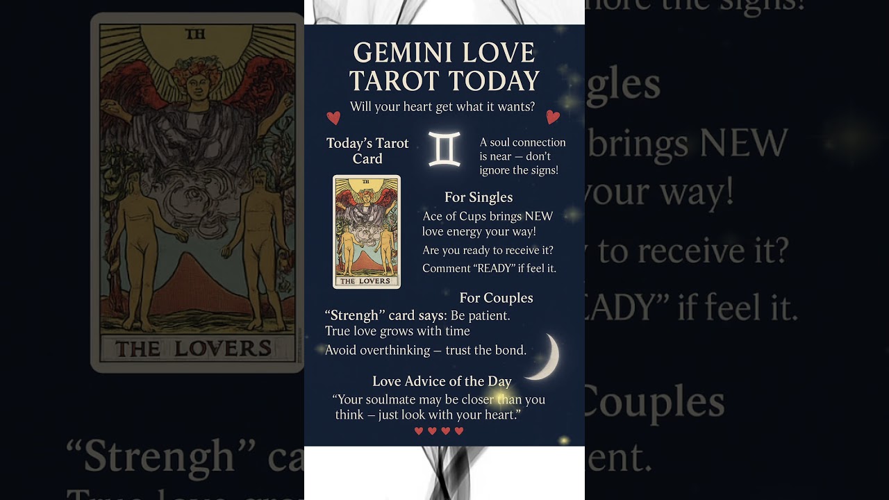 Gemini Tarot Reading Today 2025 ✨ | Your Daily Horoscope & Insights