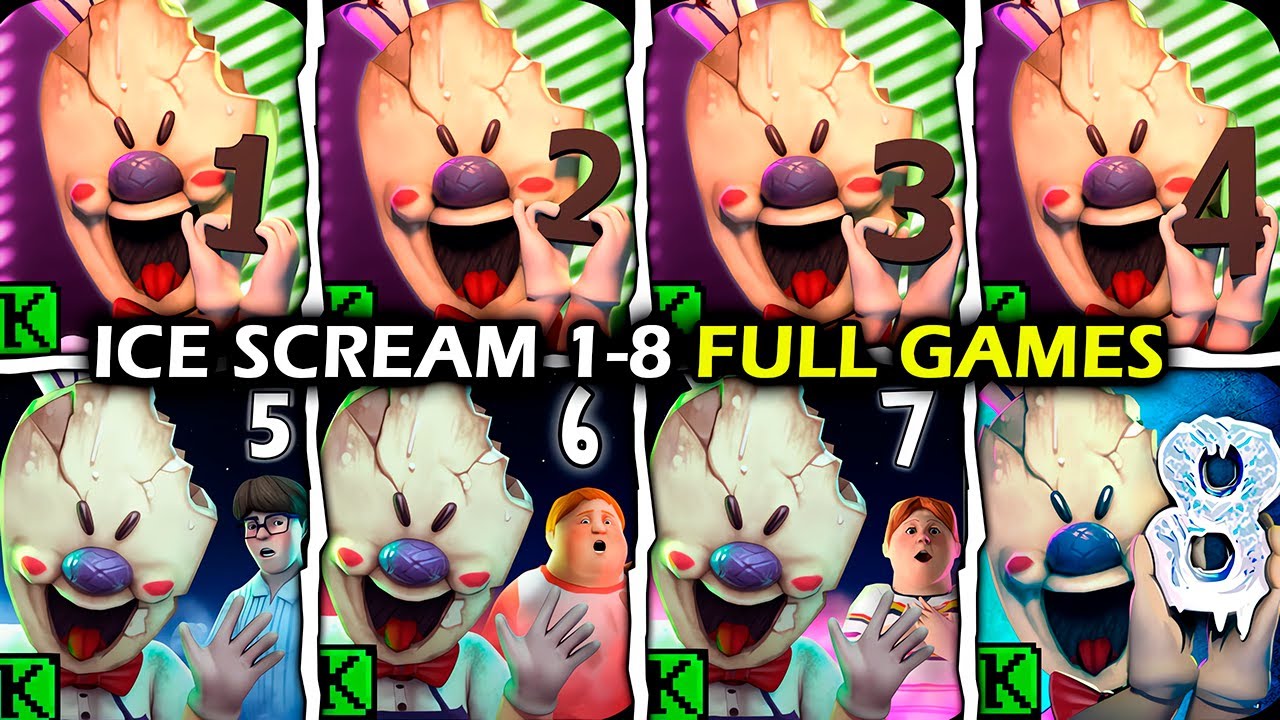 Ice Scream Series 1-8 Full Walkthrough & Endings 🍦