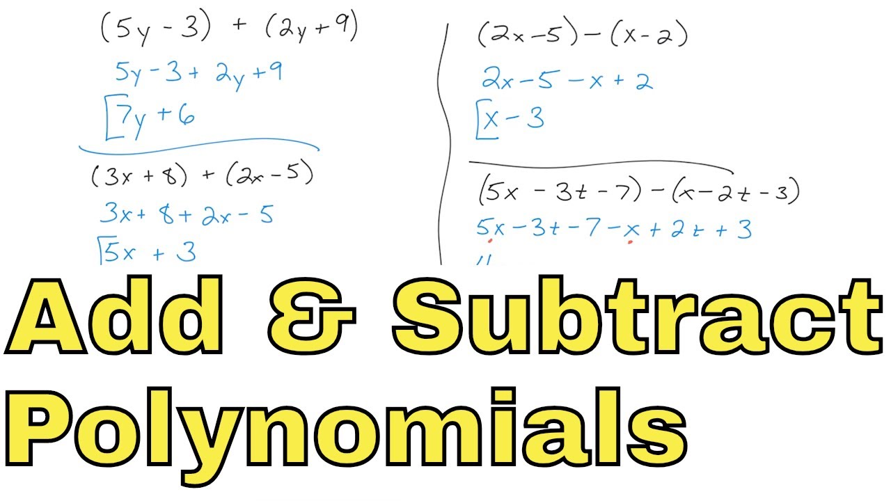 06 Master Adding & Subtracting Polynomials | Algebra Tutorial Part 1 ✏️