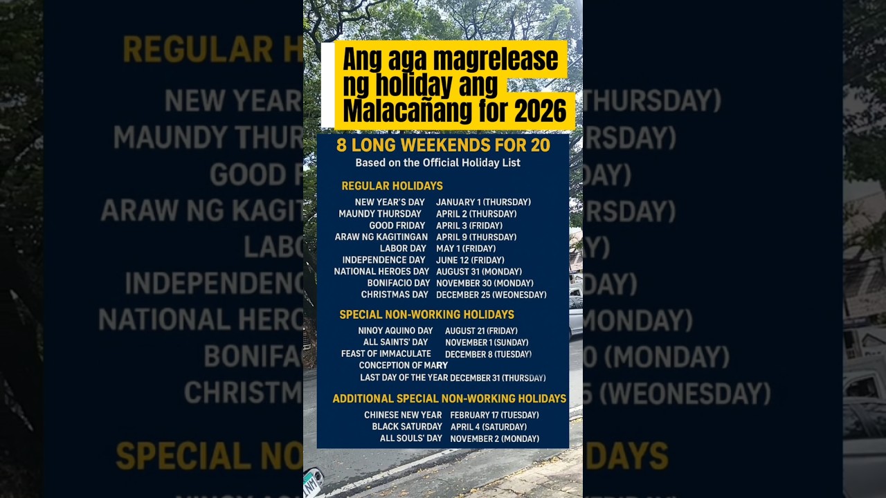 2026 Holiday Calendar 📅