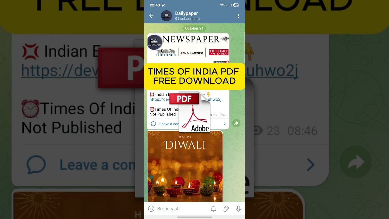 Free PDF Download of Times of India and Other English Newspapers