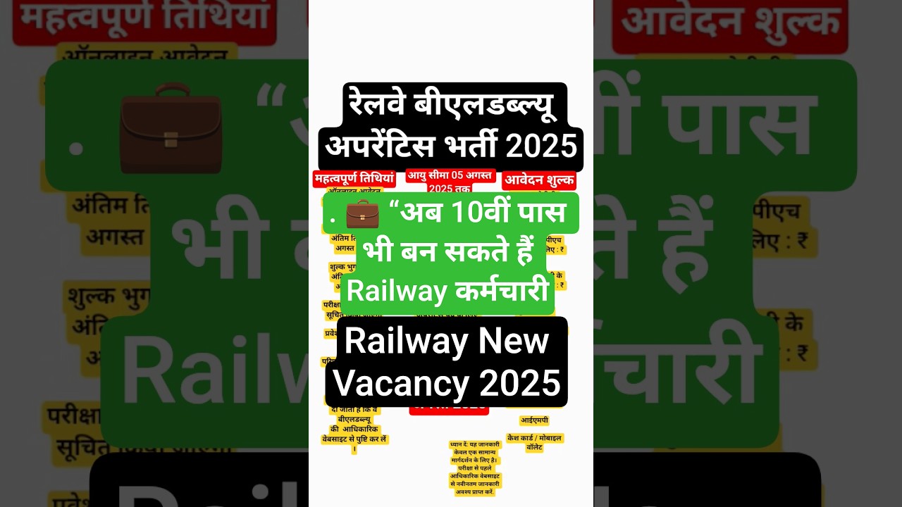 Railway Apprentice 2025 Vacancies & Form Details