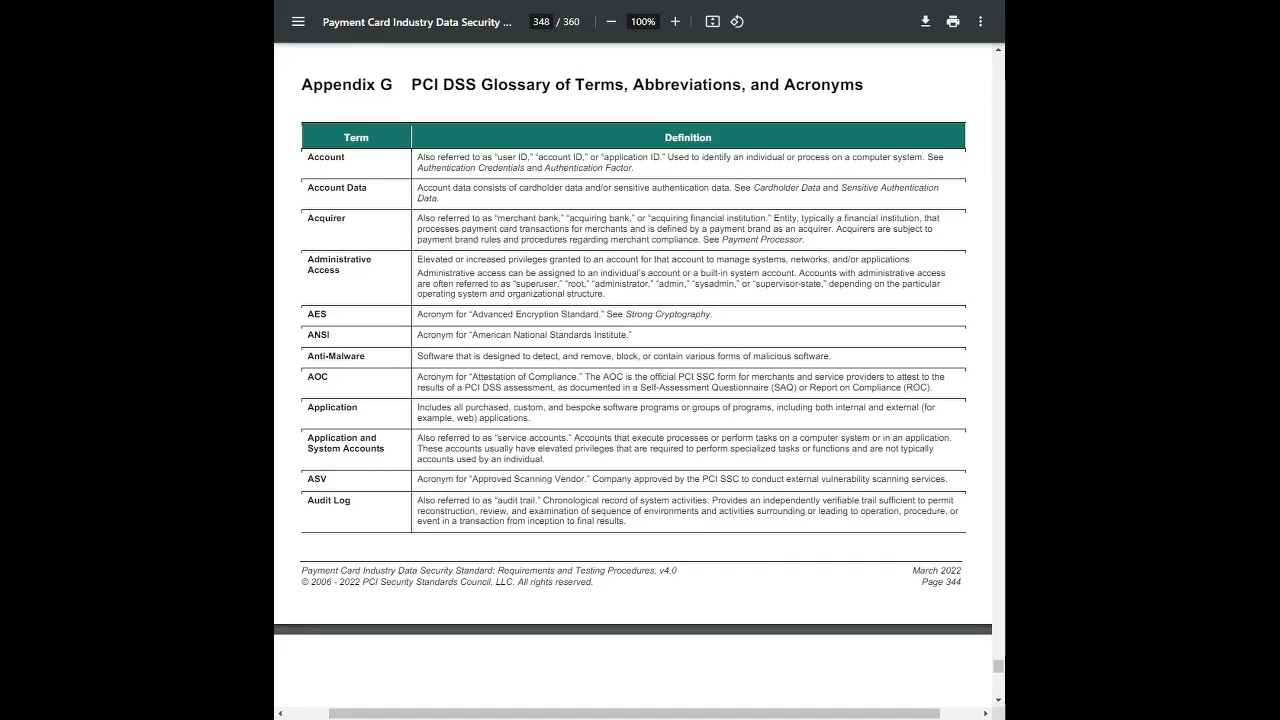 Lesson 41 - PCI DSS Glossary of Terms Part 1