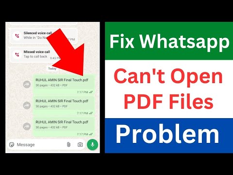 WhatsApp Can't Open PDF Files | WhatsApp PDF File Not Opening