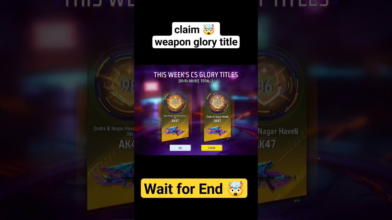 Unlock the Weapon Glory Title in CS Rank! 🔥 | Free Fire & CS Tips