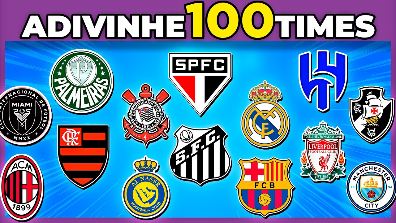Você consegue identificar 100 escudos de times de futebol? ⚽ Teste seu conhecimento!