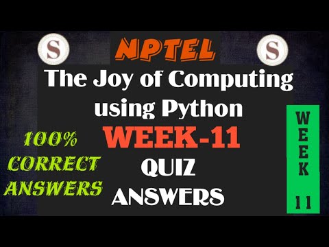 Python Week-11 Quiz Solutions | The Joy of Computing
